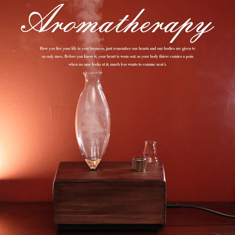 Smart Waterless aroma diffuser with glass reservoir, column shape, and ambience light, available in multiple colour options