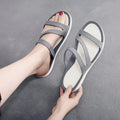 Women's solid colour beach sandals in casual style with breathable construction