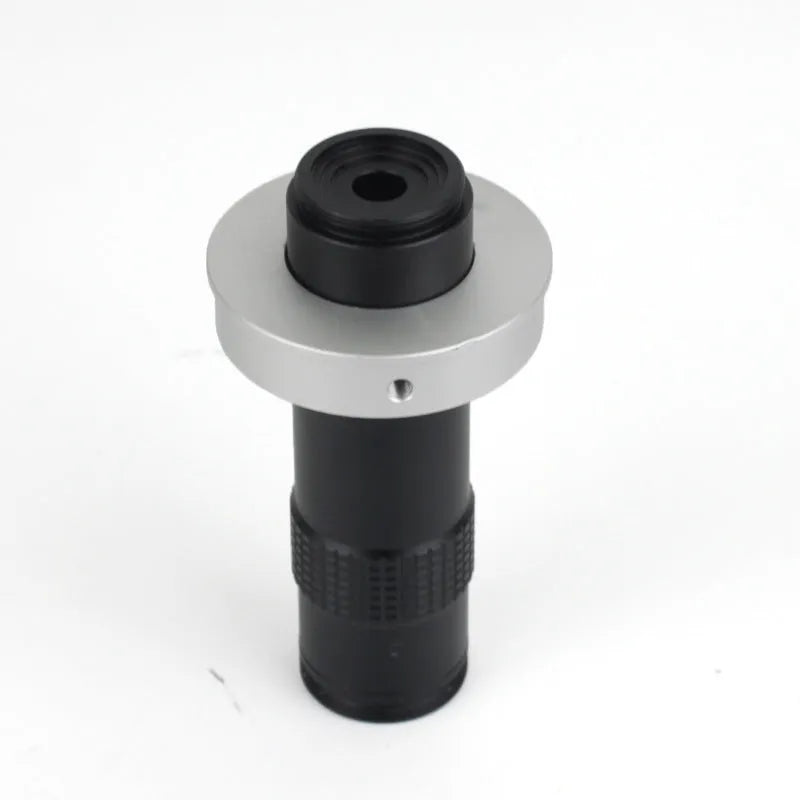 Black industrial camera monocular lens measuring 30mm diameter by 84mm length for 60-300mm working distance