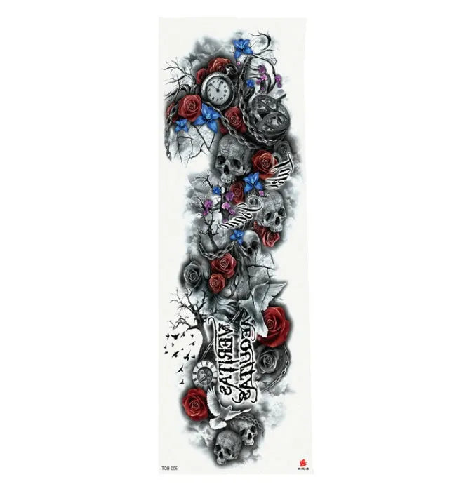 Full arm waterproof tattoo sticker 480x170mm with transfer process semi-manual production