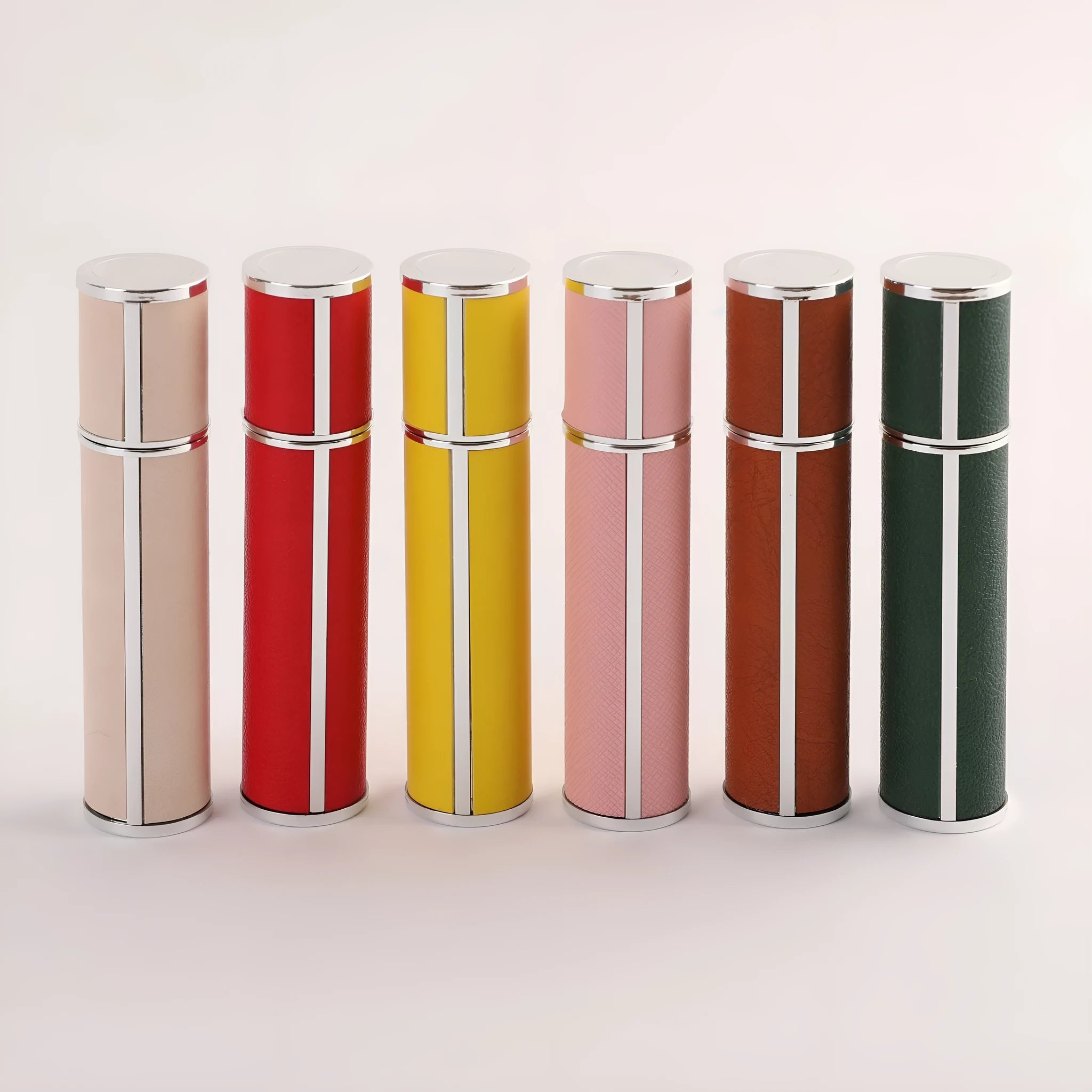 10ml PP perfume subpackaging spray bottle with atomization nozzle and removable lambskin cover, available in multiple colours