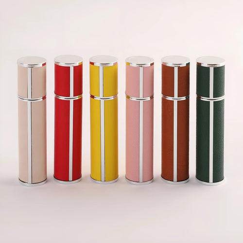 10ml PP perfume subpackaging spray bottle with atomization nozzle and removable lambskin cover, available in multiple colours