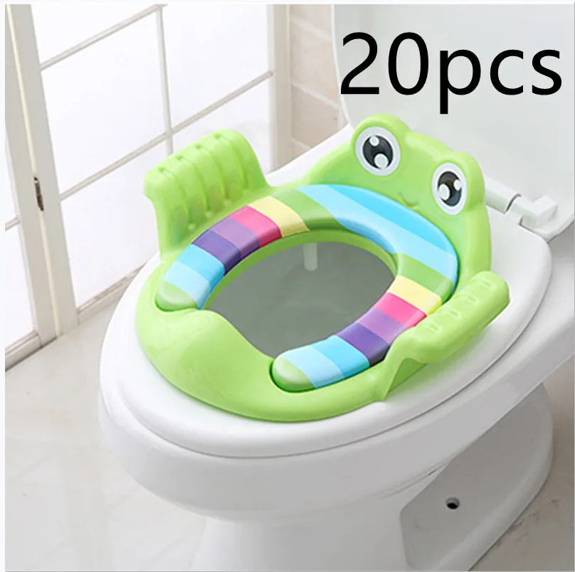 Baby children toilet seat in PP material with non-slip pads, pink colour, size 38x35x8 cm