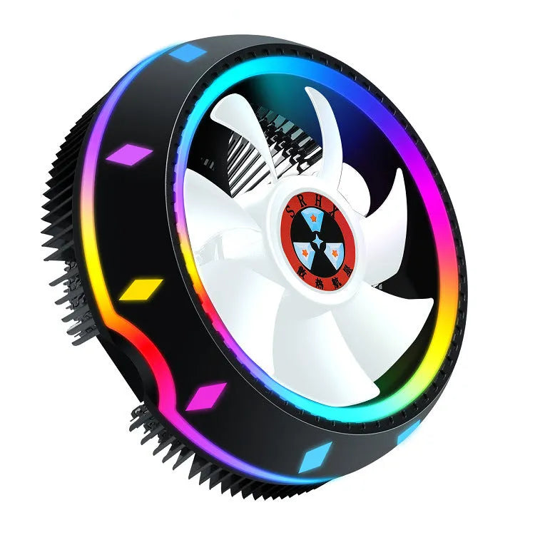Silent RGB LED air CPU cooler with aluminium heatsink and 2 heat pipes for Intel 115X AMD desktop computers