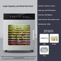 12-layer food dehydrator with stainless steel valve body, touch screen, and 19.5x28cm tray