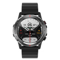 Smart silicone watch with Bluetooth calling and TFT screen, available in black, dark blue, and green