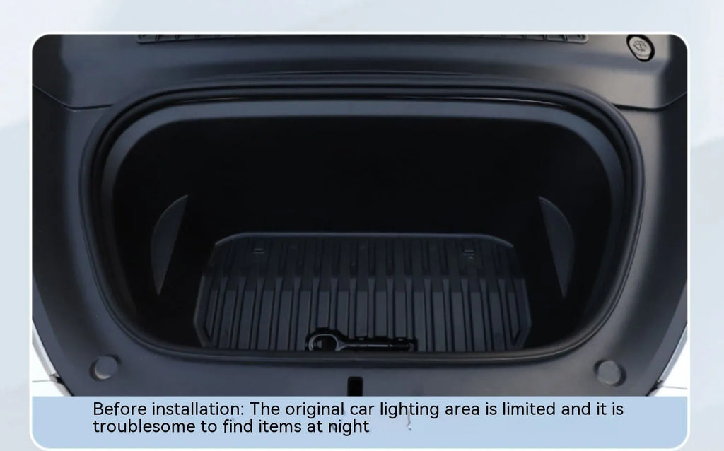 Tesla Model 3 and Model Y front footwell ambient lighting kit with soft silicone light bar in three colour options