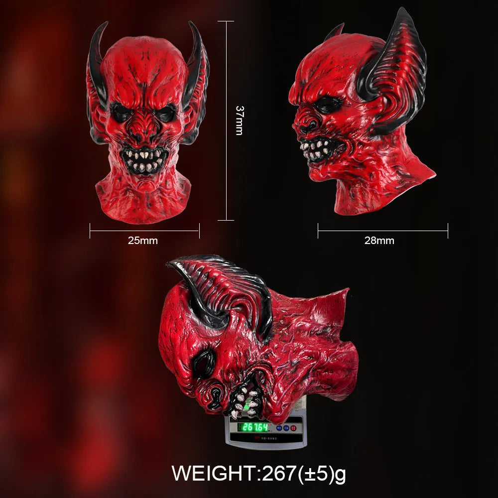 Red bat horror mask for adult Halloween and party costume dress-up.