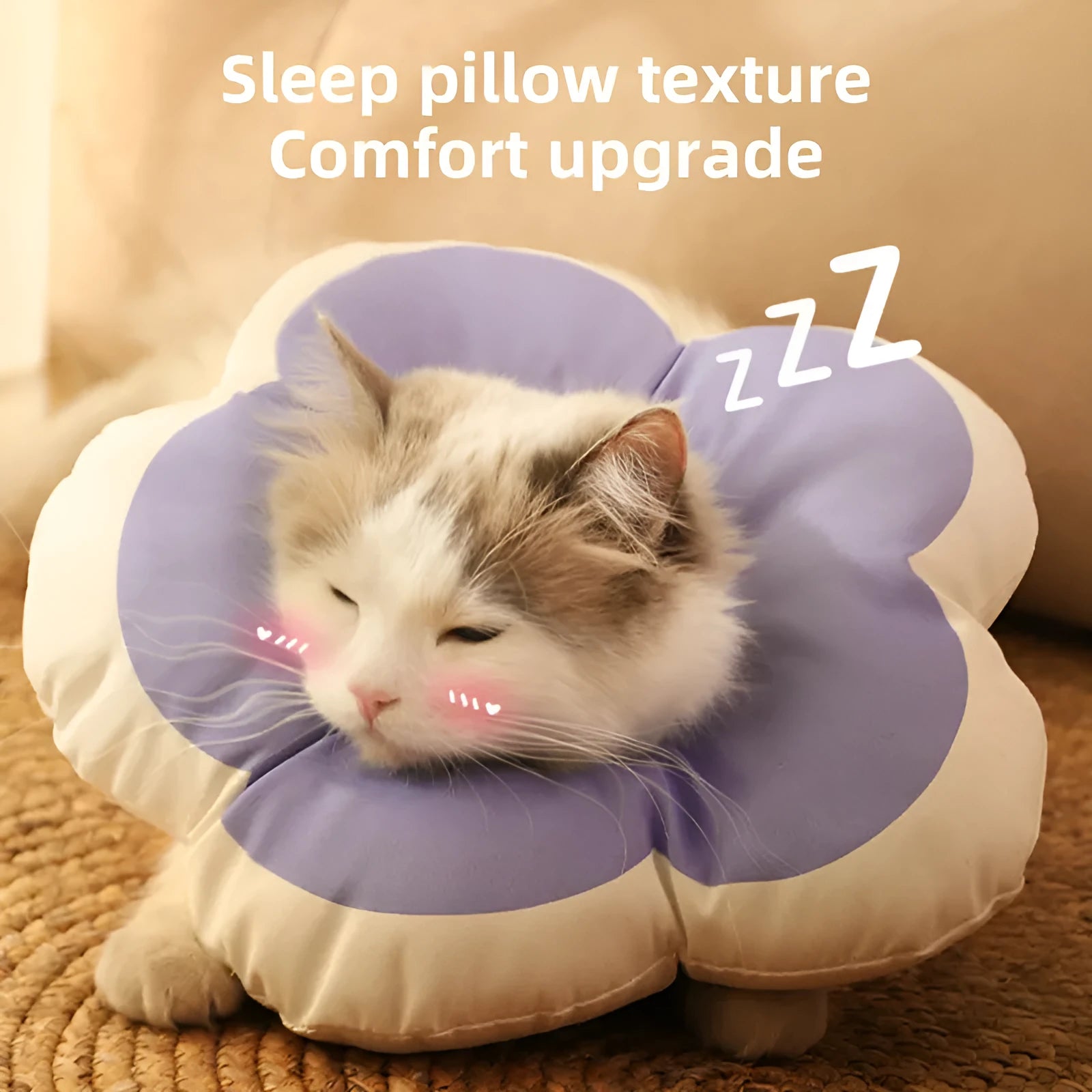 Adjustable cotton flower collar for cats in various colours on a white background