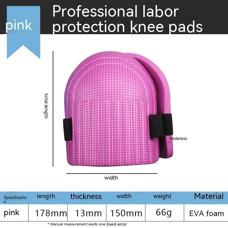 A pair of thick EVA foam kneepads in blue, designed for kneeling protection during auto repair or construction work.