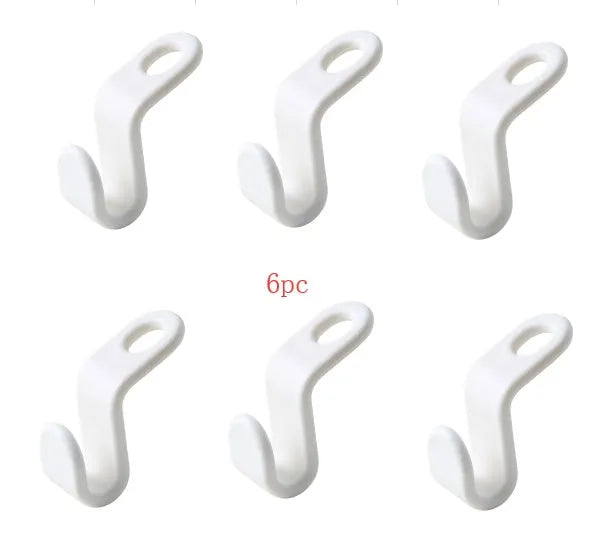 Plastic closet stack hanger hook 6-pack PP material 6x2cm for wardrobe organisation