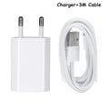 5V 2A USB wall charger compatible with iPhone and iPad models with cable options
