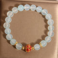 Blue agate crystal bracelet for women with flange colour balls in Japanese-Korean style
