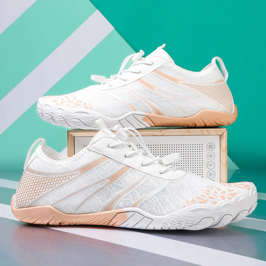 A826 model Lycra stretch fabric beach running shoes for upstream sports, shown in available colours.