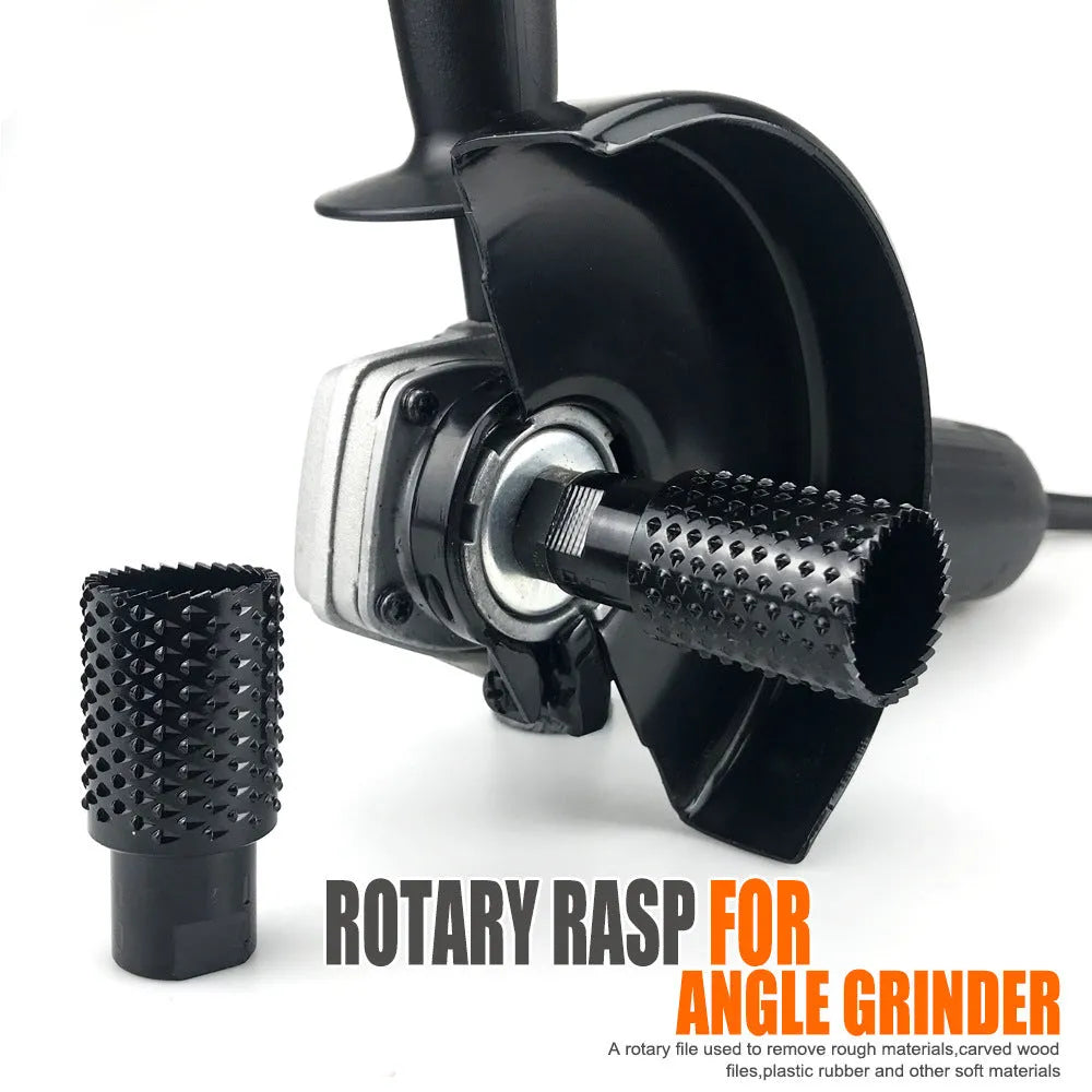 Angle grinder grinding head with spherical shape and M10/M14 threads for woodworking
