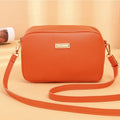 Women's solid colour PU shoulder bag with three-dimensional pocket in urban simplicity style