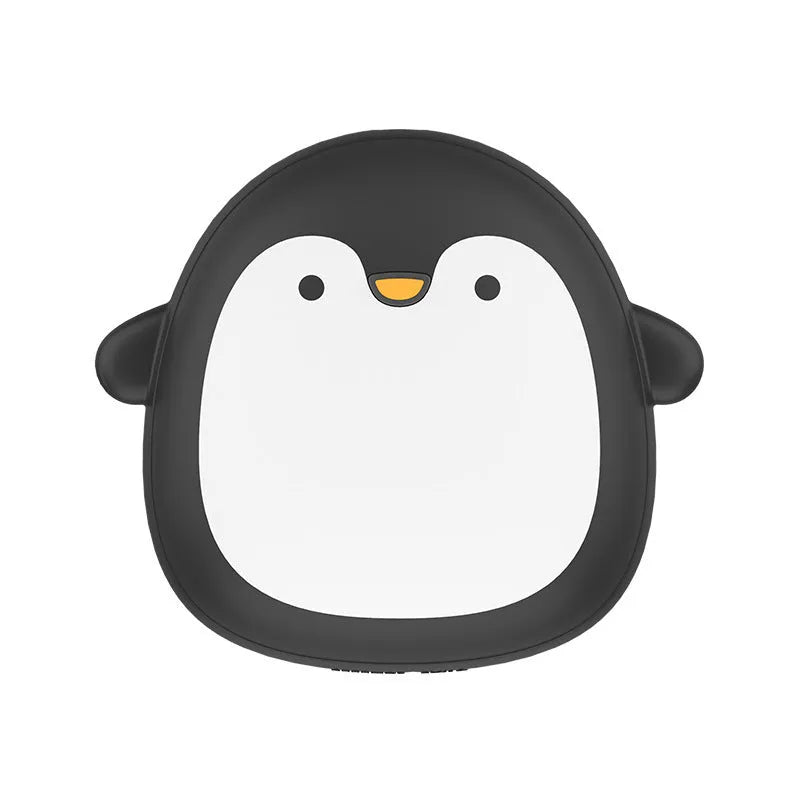 Cartoon penguin polar bear USB rechargeable hand warmer and power bank unit.