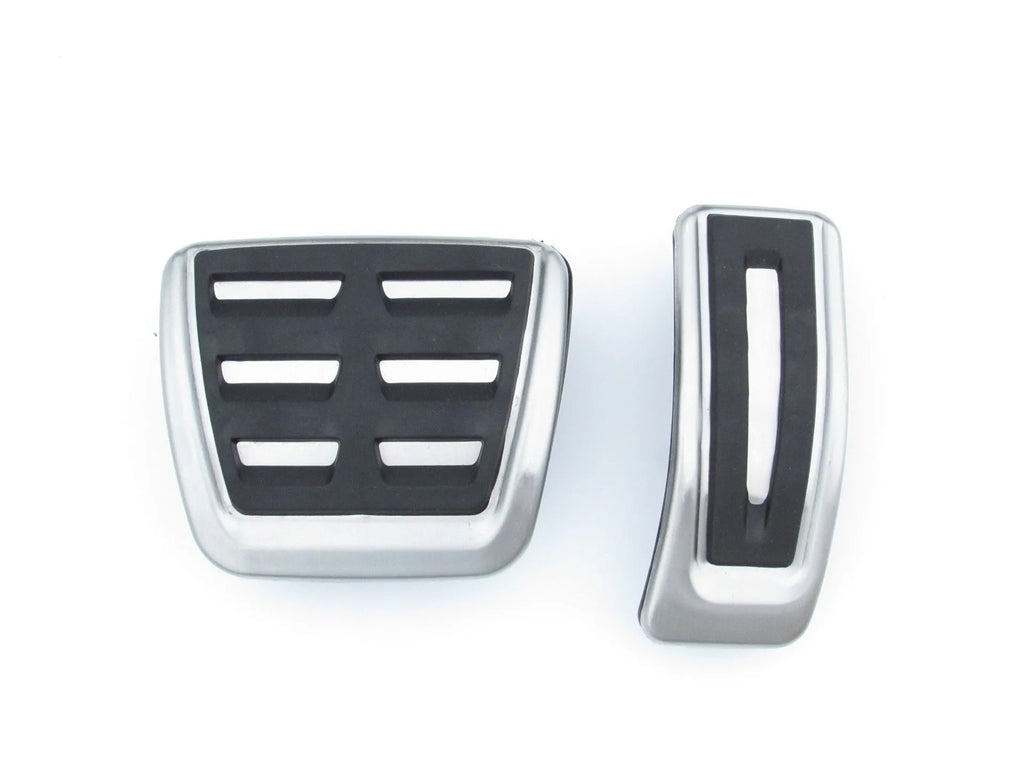 Stainless steel foot rest pedal for Porsche Macan in black.
