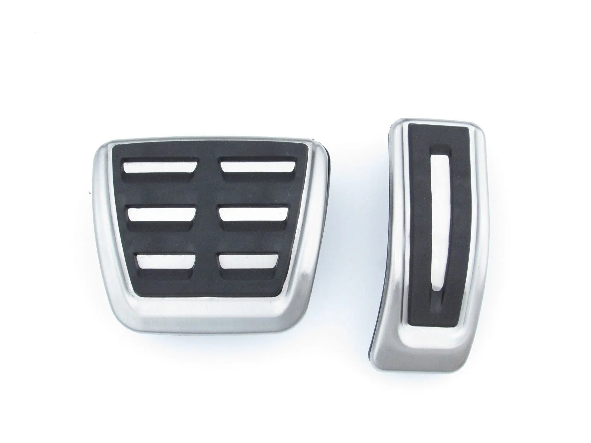 Stainless steel foot rest pedal for Porsche Macan in black.