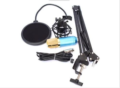 BM800 capacitance microphone set with cantilever bracket spray net metal shock mount white for computer recording