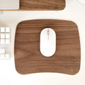 Extra large wooden mouse pad with natural rubber base on desk showing smooth surface