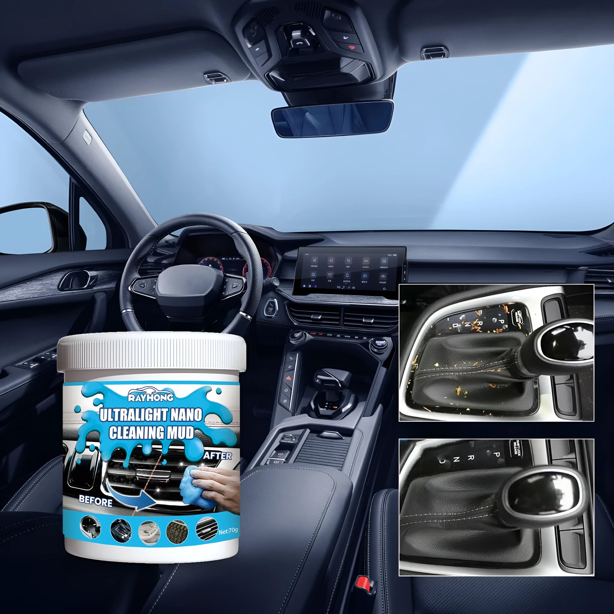 70g car cleaning soft gel for interior dust removal measures 6.2x5.7cm
