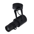 Black aluminium surface-mounted LED spotlight with 20W power and 3000K warm white light for restaurants