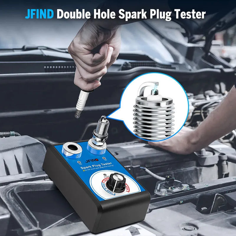 Car double hole plug ignition system detector automotive spark plug tester