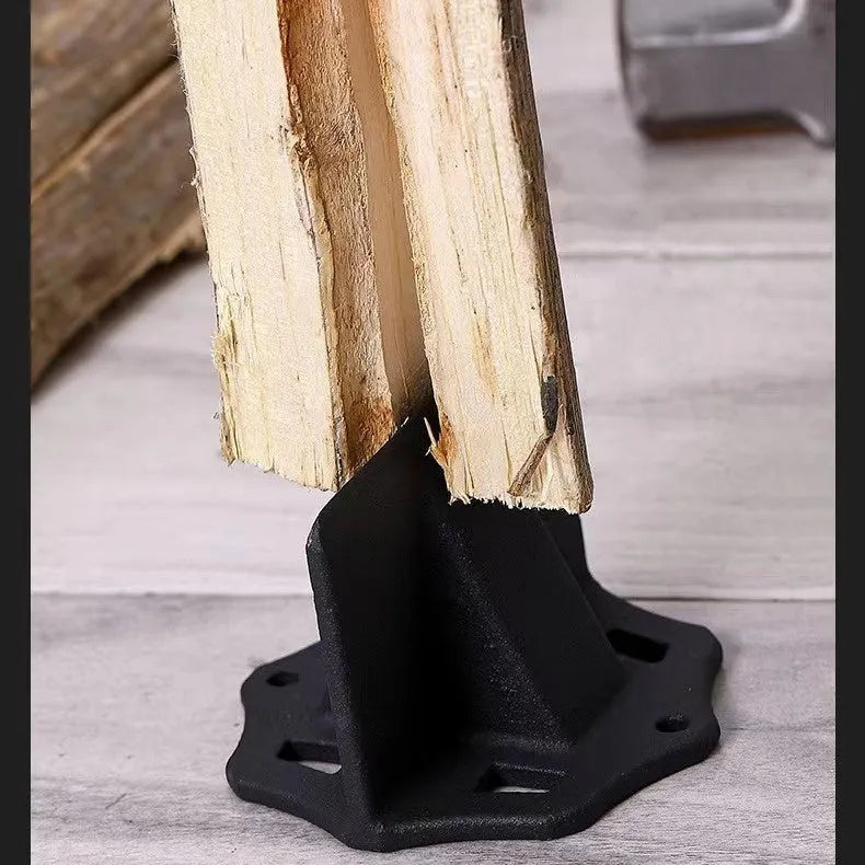 Small square cast iron wood splitter for manual log preparation