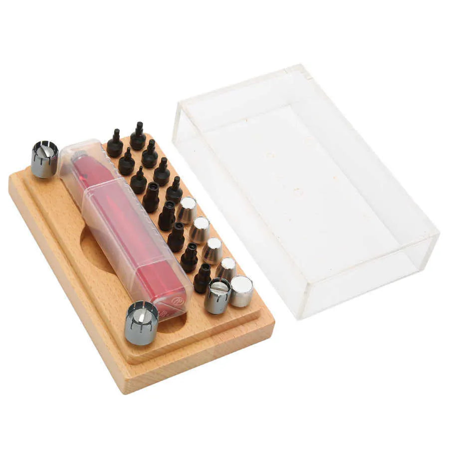 20-piece steel watch repair extracting tube set in storage case for watch and clock repair