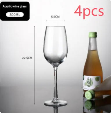 Transparent PC acrylic wine bottle with modern simple design, 300ml or 550ml capacity for party catering