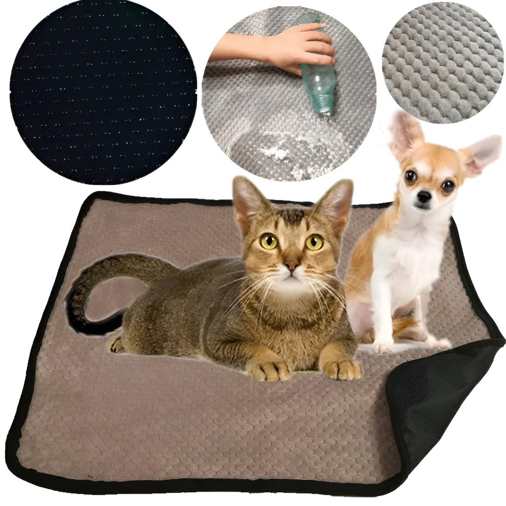Dog urine pad in grey, blue, khaki or yellow, polyester, sizes M 65x50cm and L 100x72cm
