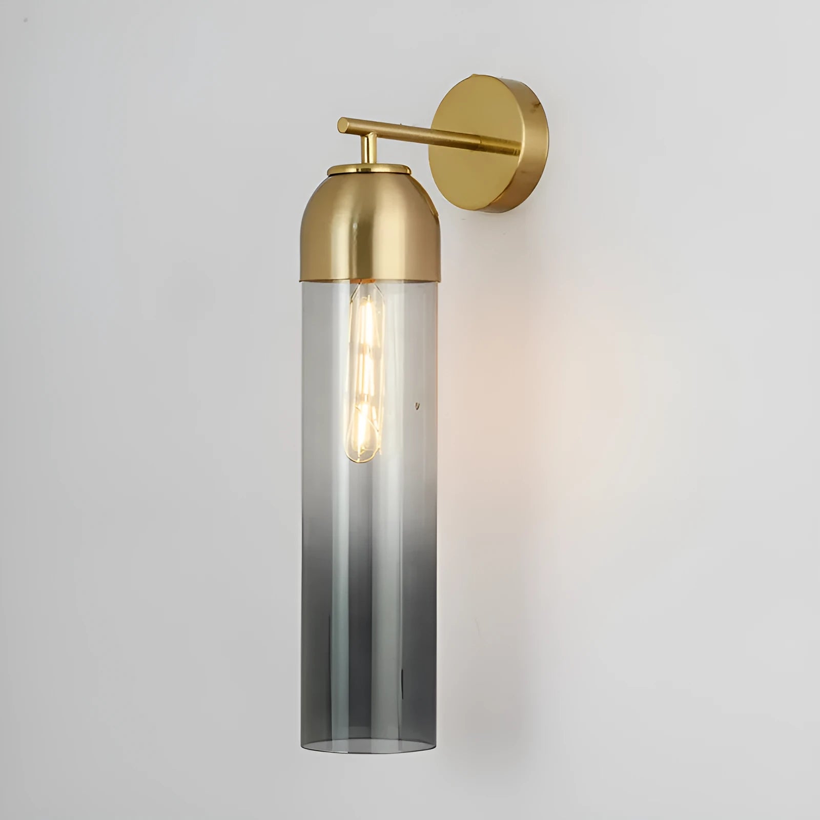 Modern minimalist glass wall lamp with 40cm diameter shade in five colour options