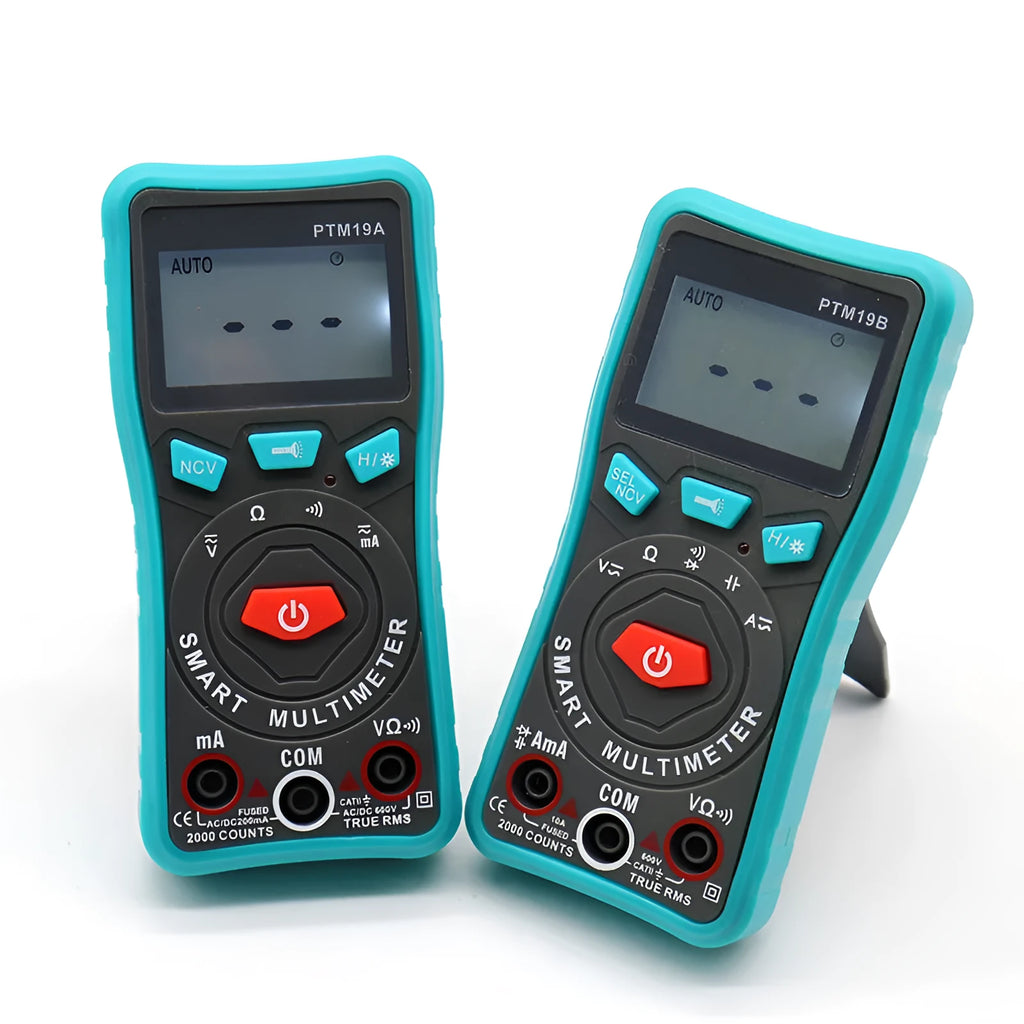 PTM green automatic digital universal meter with LED display and back bracket