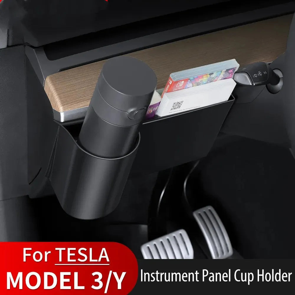 Tesla Model 3 and Model Y dashboard cup holder with waterproof plastic construction