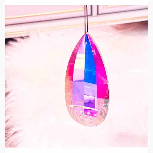 Rainbow electroplated crystal pendant garden decorations in Christmas tree and other shapes.