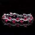 Women's copper gold plated zircon bracelet with geometric design and five colour stone options