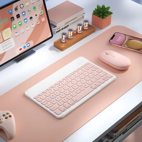 Bluetooth wireless keyboard for tablet and computer in one of 11 colour options.