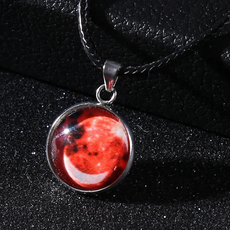 Luminous constellation design alloy pendant necklace on a chain with an extension.