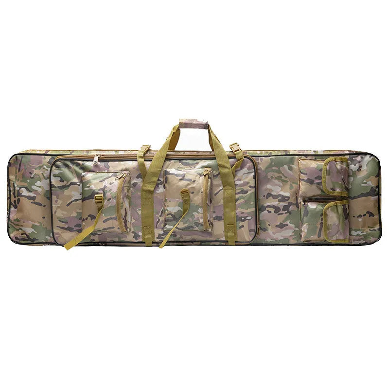 Portable Oxford fishing bag in black, beige green, beige khaki, or CP colour, available in 0.85m, 1m, and 1.2m lengths, unisex outdoor sports bag.