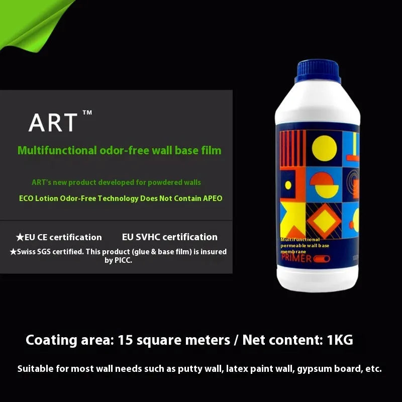 Three rolls of clean-smell glutinous rice wallpaper glue (Glue E) on a white background.