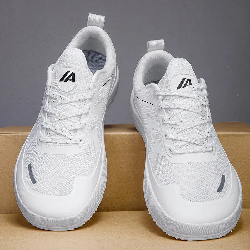Lightweight mesh surface sneaker in black white or green, low top lace-up casual shoe with rubber flat heel