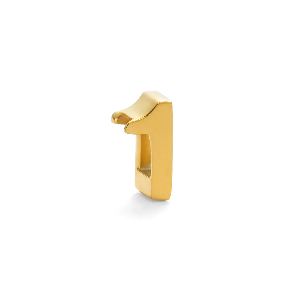 Titanium steel number letter necklace with 40.5cm chain and electroplated gold or silver finish