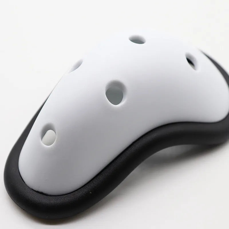 Rubber sports genital protector shown in adult and children's size options.
