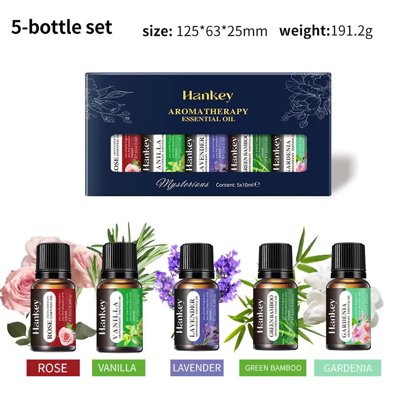 Boxed set of water-soluble aromatherapy essential oils in various size options