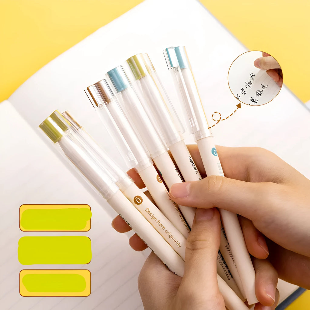 Box of 12 Deli A540 black gel pens with 0.38mm fine needle tube tips.