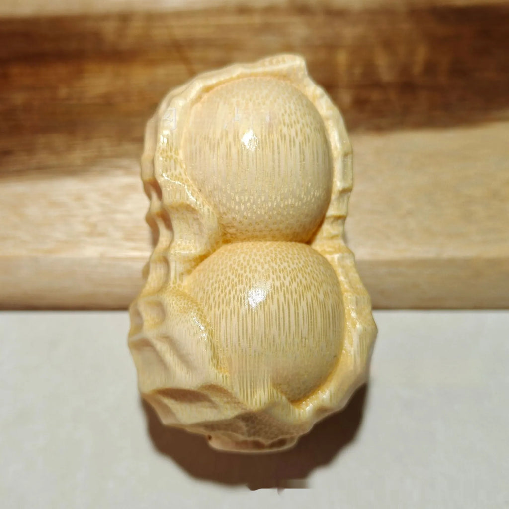 Natural bamboo peanut carving ornament with modern simple design