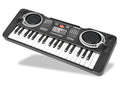 Children's 37-key electronic organ toy in black plastic on a table