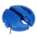 Tennis rebound training device with rope and blue base for solo practice