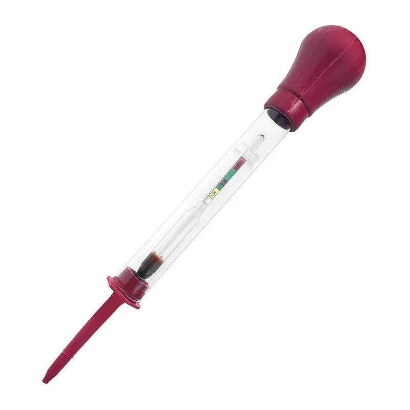Glass electrohydraulic hydrometer for automotive battery electrolyte density testing